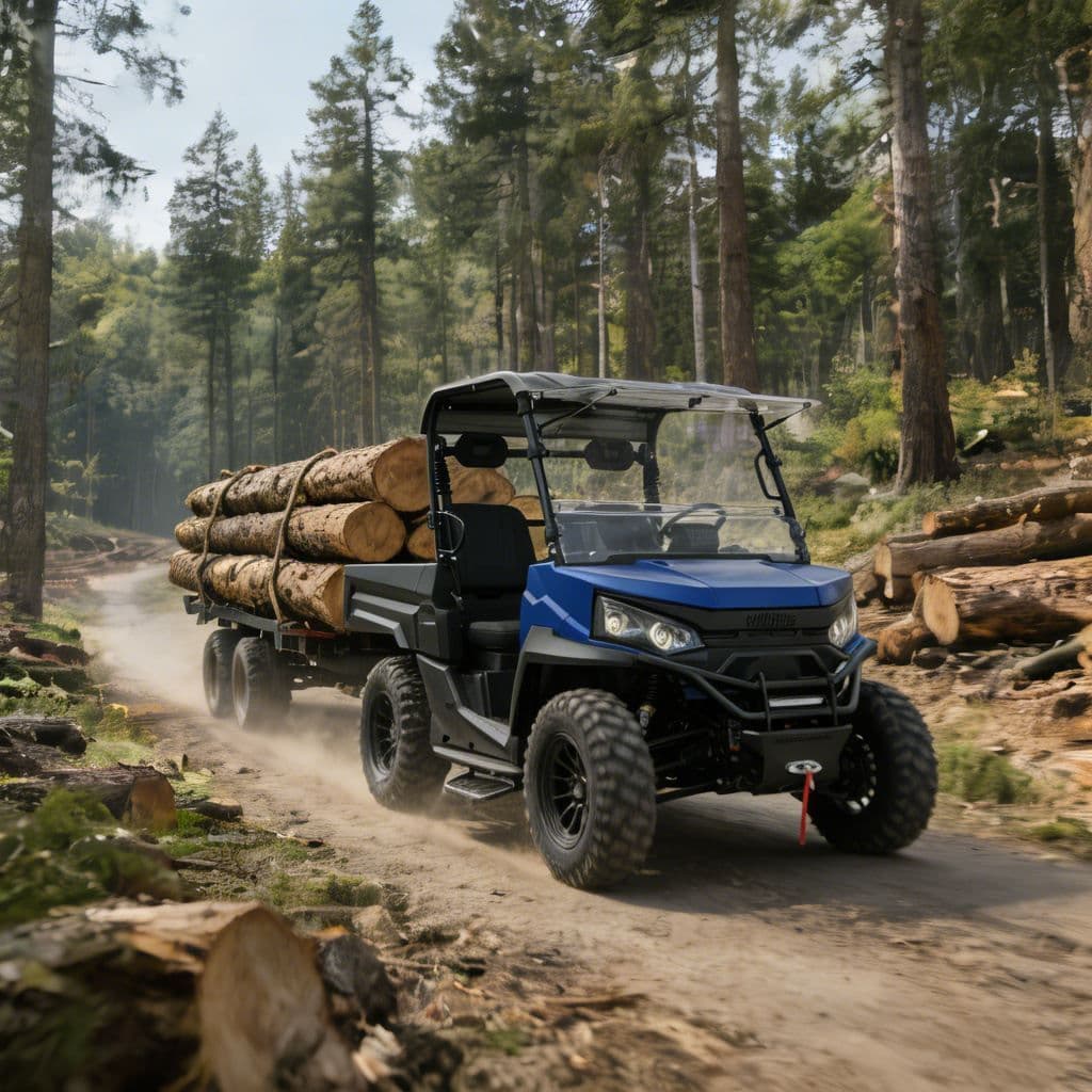 4WD Leictreach UTV le haghaidh Fiach Jobsite 73.6V Litiam Battery PKE Keyless