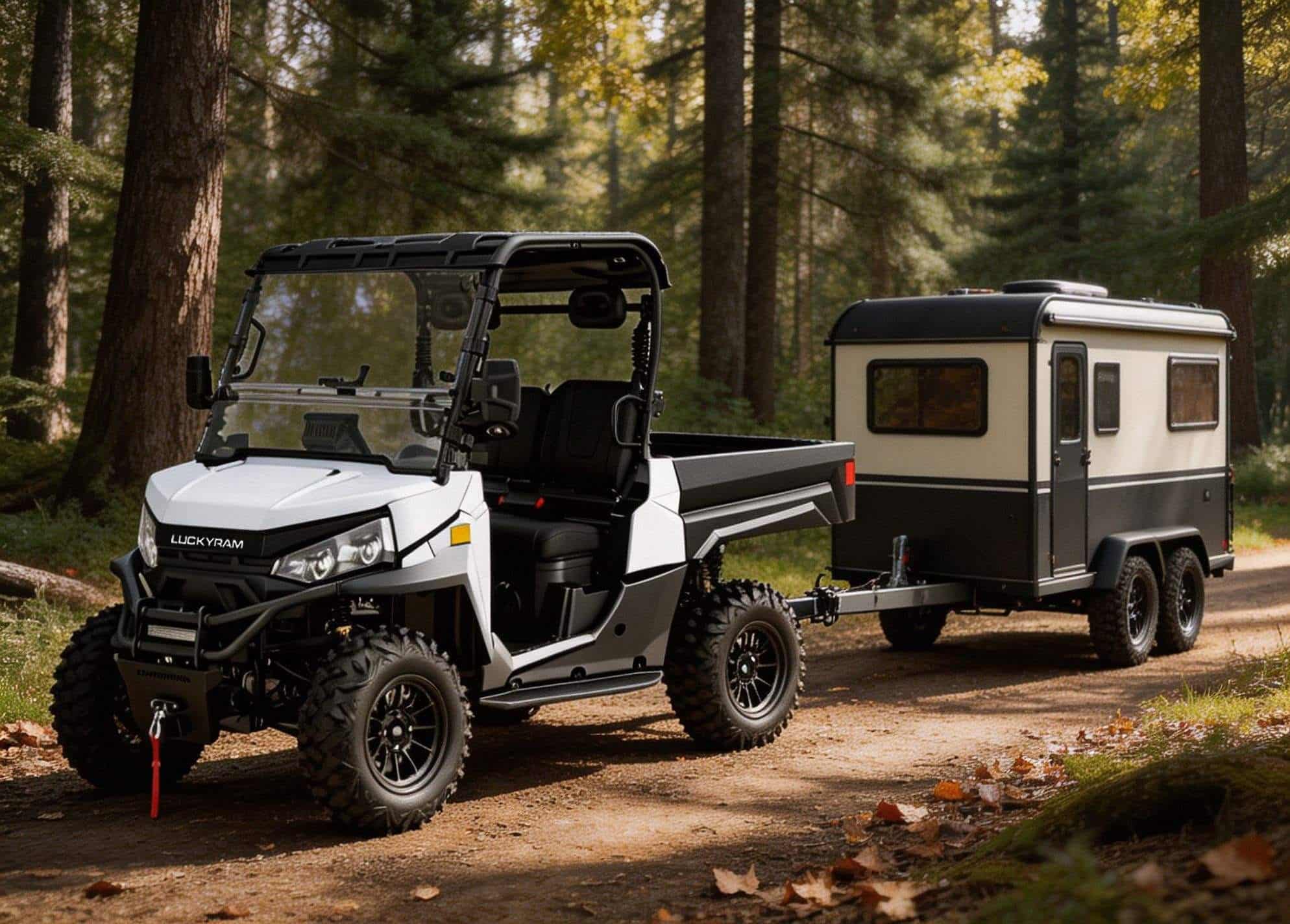 4WD Leictreach Lasmuigh den Bhóthar UTV 73.6V PKE Buaic-chumhacht 20KW 670kg