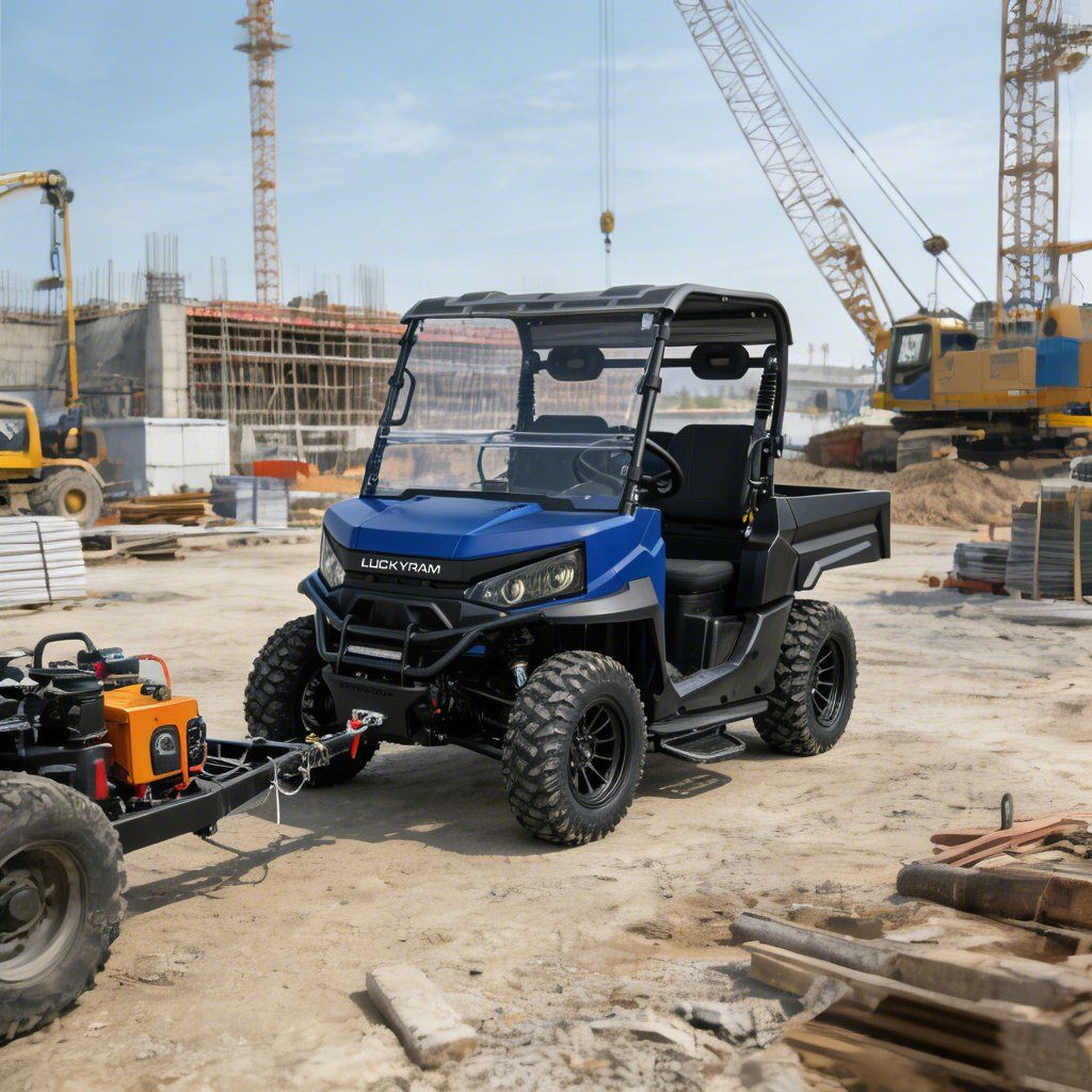 Obair feirm UTV 4WD 10KW AC Mótar 670kg Ag Luchtú 1000kg Tarraingthe
